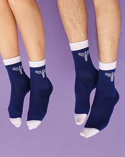 Медицинские носки унисекс с принтом Caduceus (синие)